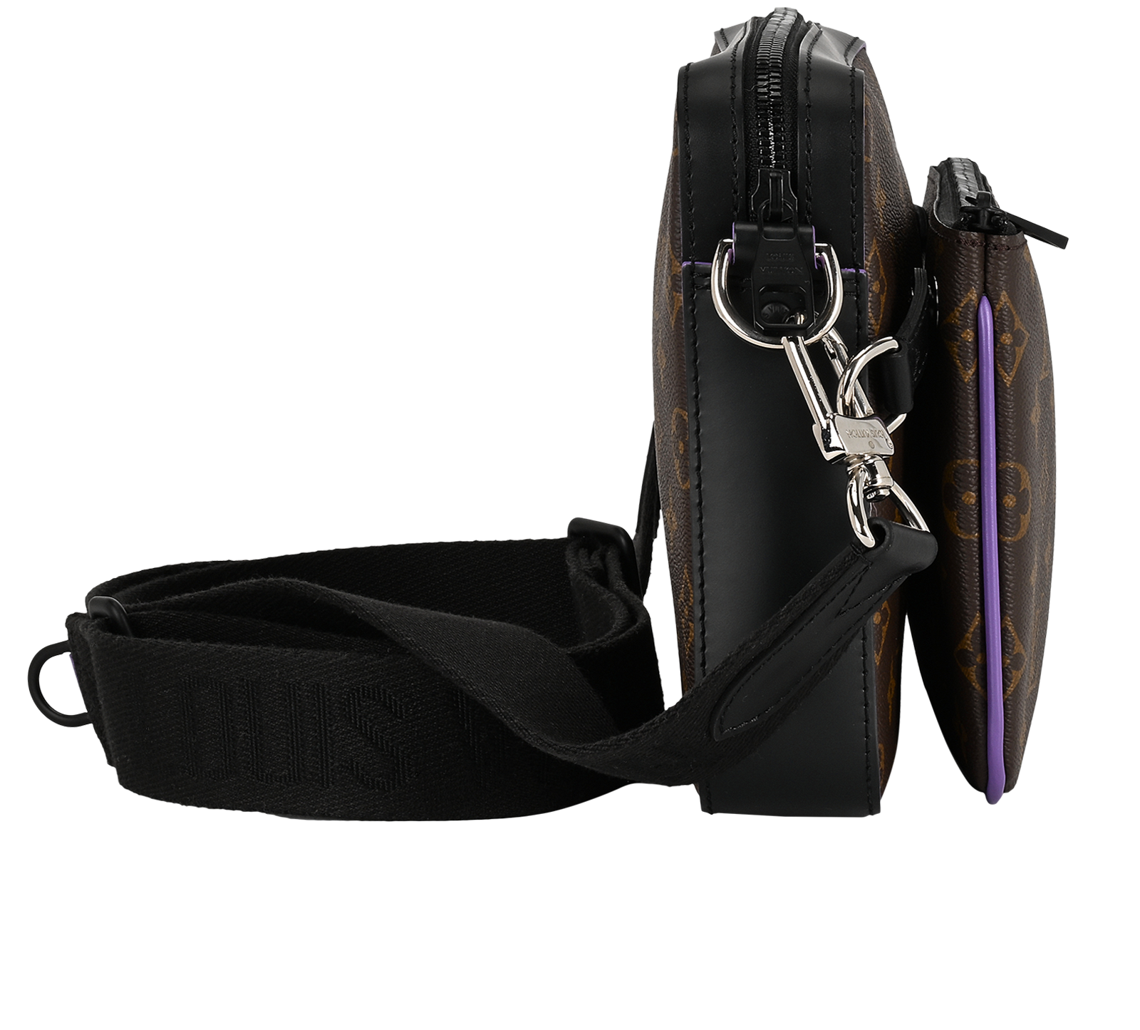 Trio Messenger, &pound;1,400, Handbags, Brown/Purple, Canvas, Side view